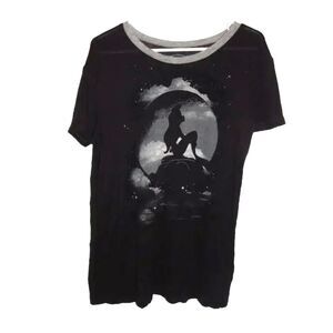 DISNEY'S women's medium The Little Mermaid Ariel black semi-sheer t-shirt